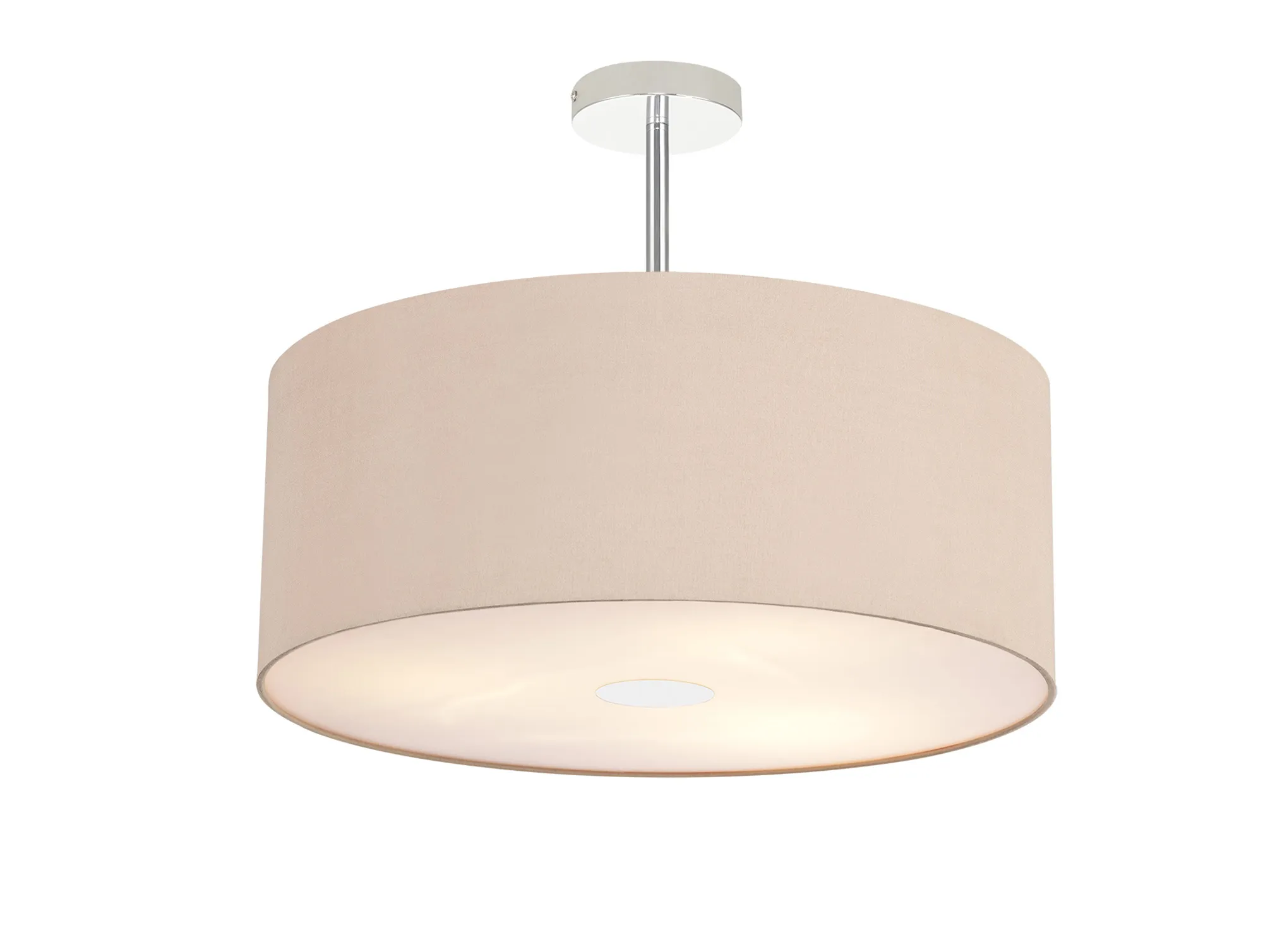 Baymont 50cm Semi Flush 3 Light Polished Chrome, Antique Gold/Ruby, Frosted Diffuser
